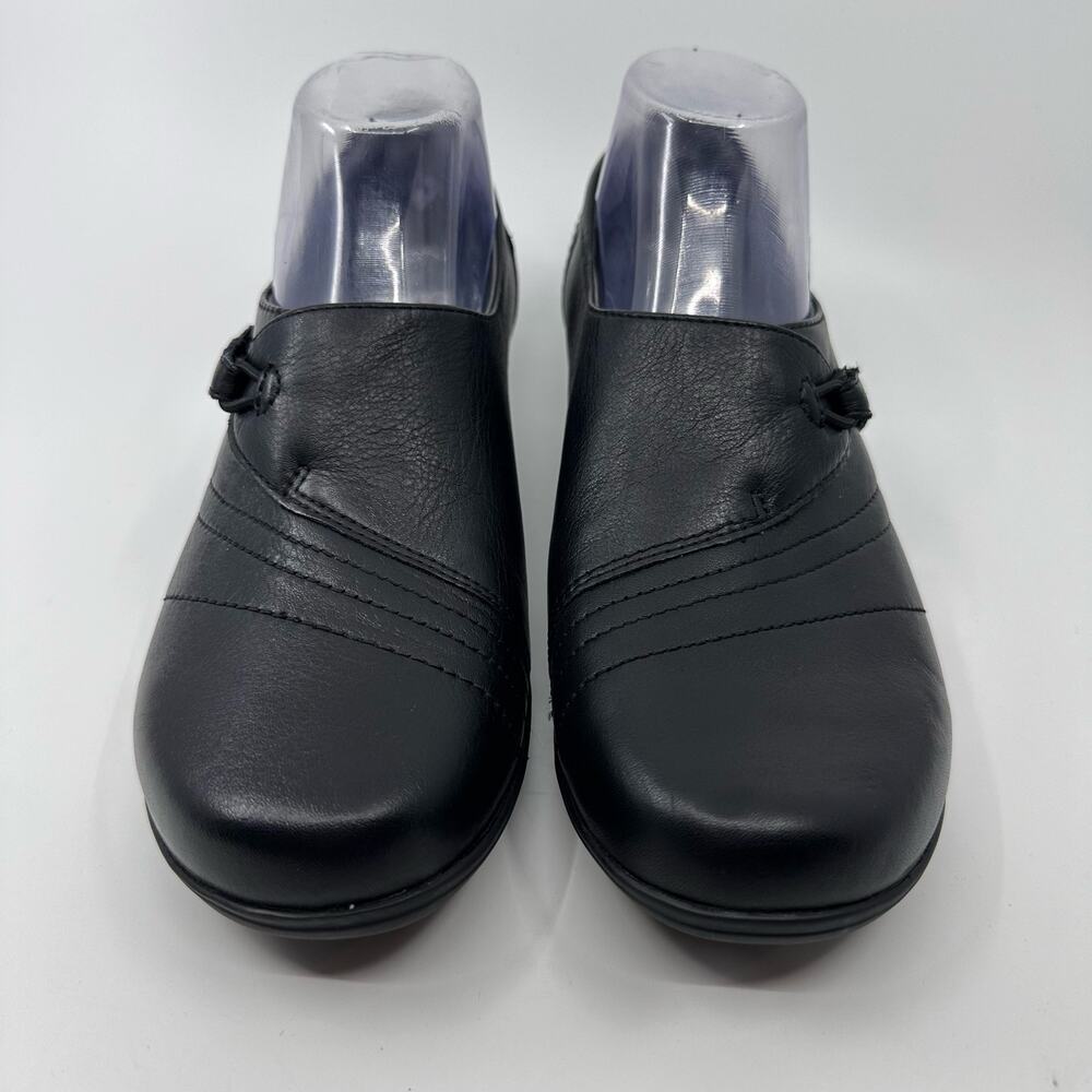 Dansko Franny Wide Black Milled Nappa Clogs EU39 US9 Leather Womens Flats Mules